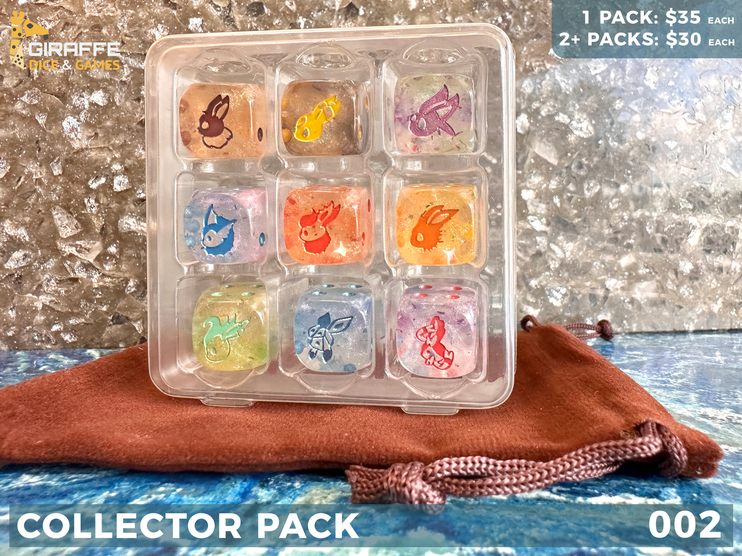 Pokemon Inspired Dice Collection 9 D6 Collector Pack 001 STARTERS