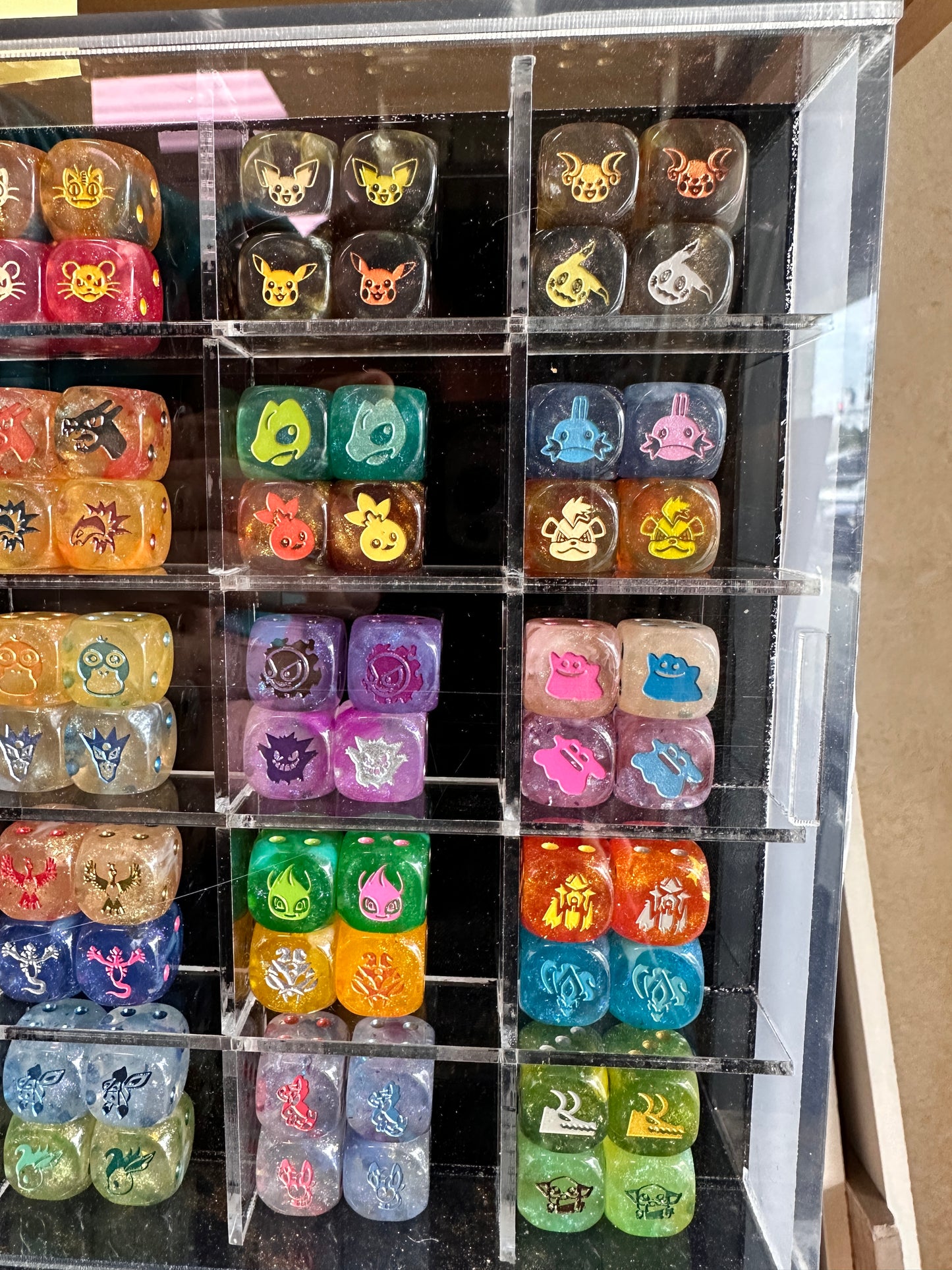 Pokemon Dice D6 Custom Anime Inspired 1x Shiny + Regular RPG DnD Gaming Custom Polyhedral Anime Art