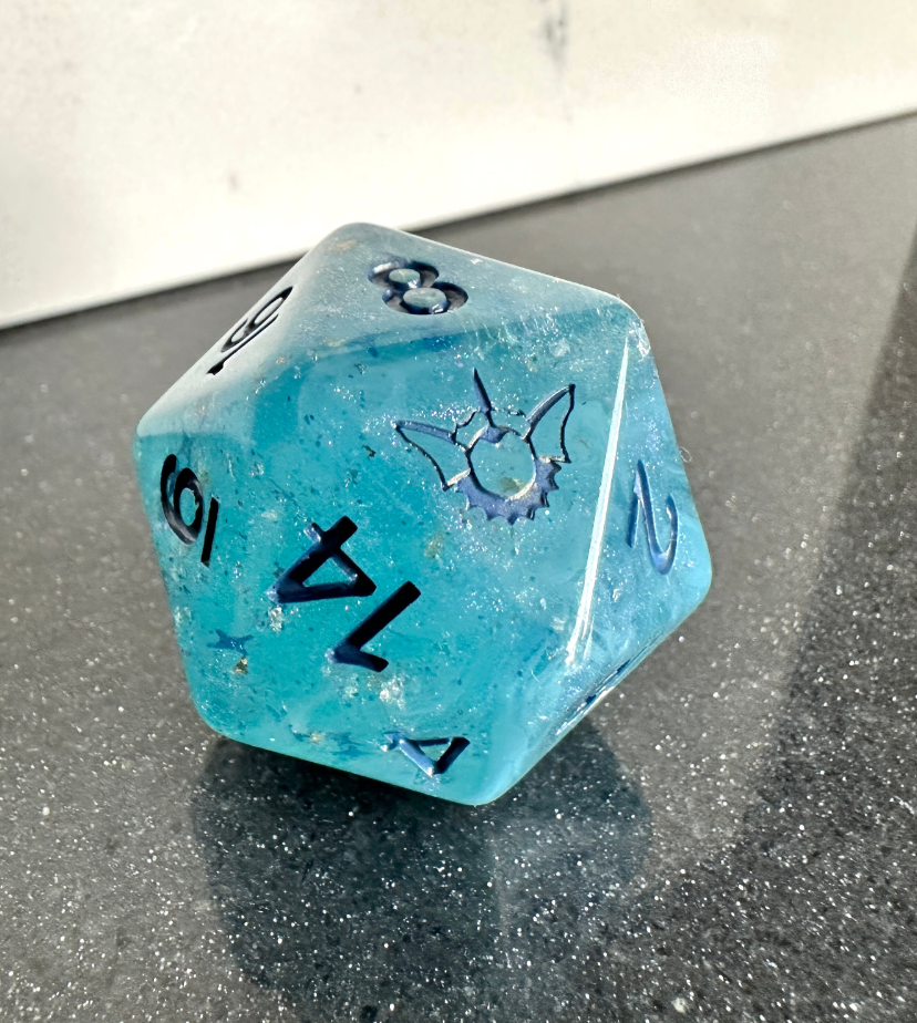 GIGA Pokemon Eevee Inspired D&D D20 35mm Dice Eeveelution GXEXV DnD Polyhedral