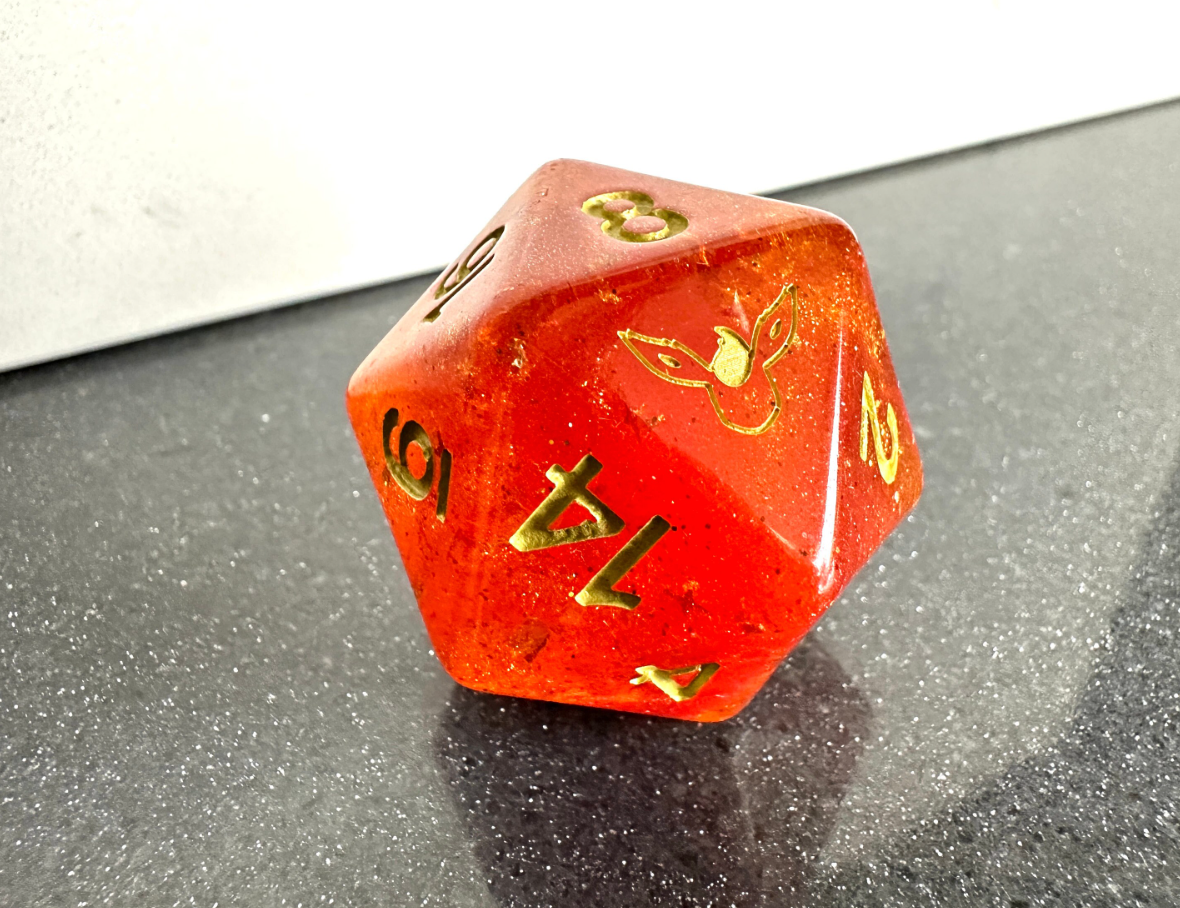 GIGA Pokemon Eevee Inspired D&D D20 35mm Dice Eeveelution GXEXV DnD Polyhedral