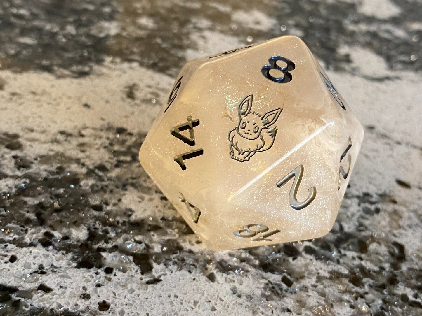 GIGA Pokemon Eevee Inspired D&D D20 35mm Dice Eeveelution GXEXV DnD Polyhedral