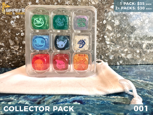 Pokemon Inspired Dice Collection 9 D6 Collector Pack 001 STARTERS
