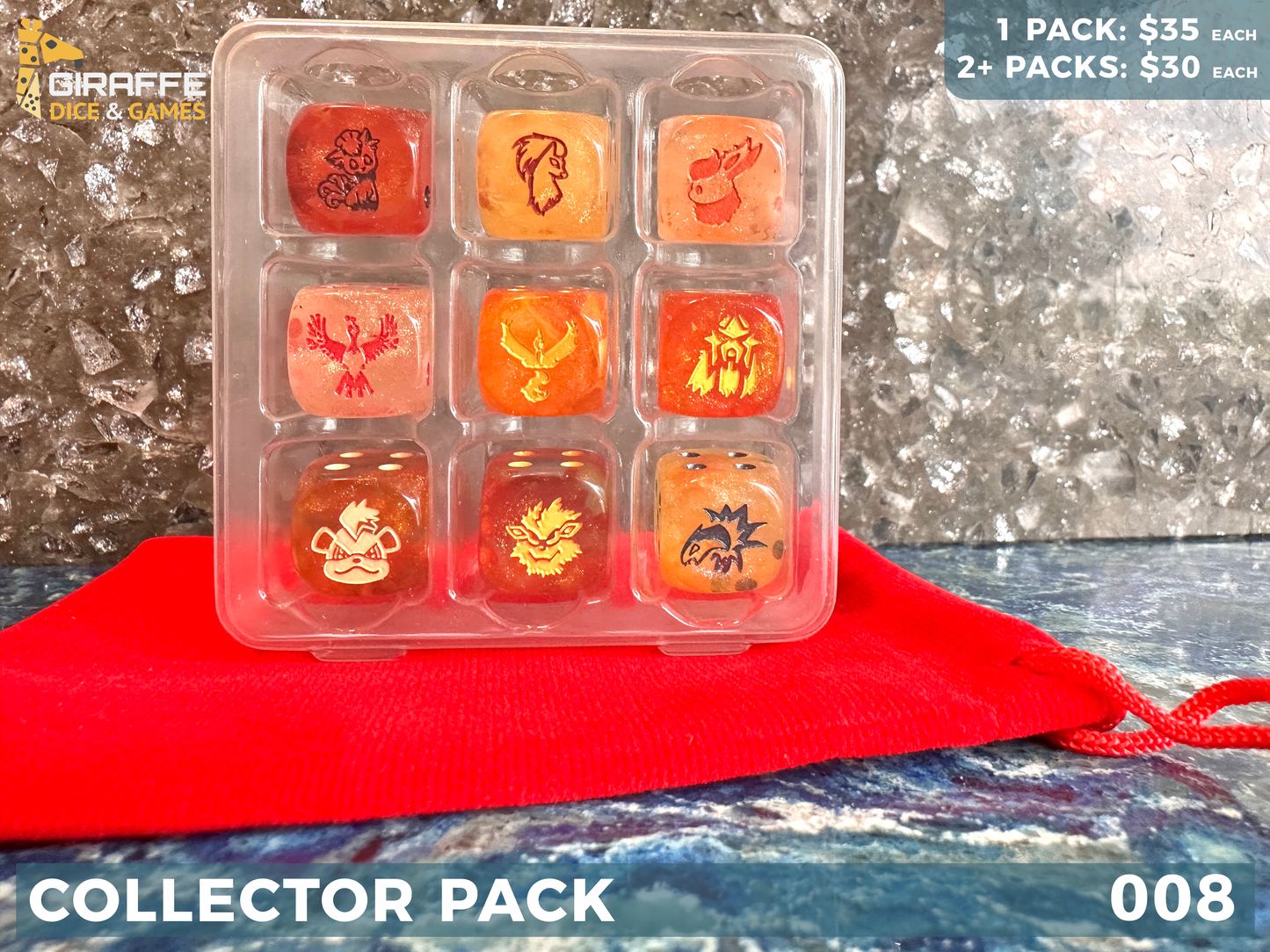 Pokemon Inspired Dice Collection 9 D6 Collector Pack 013 WATER
